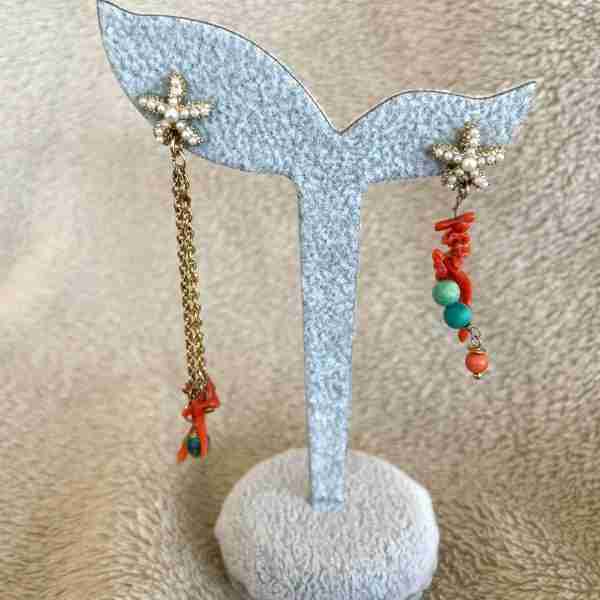 Pendientes Coral y turquesa