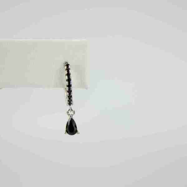 Pendientes aros circonita negra