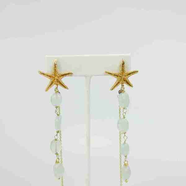 Pendientes estrella aguamarina