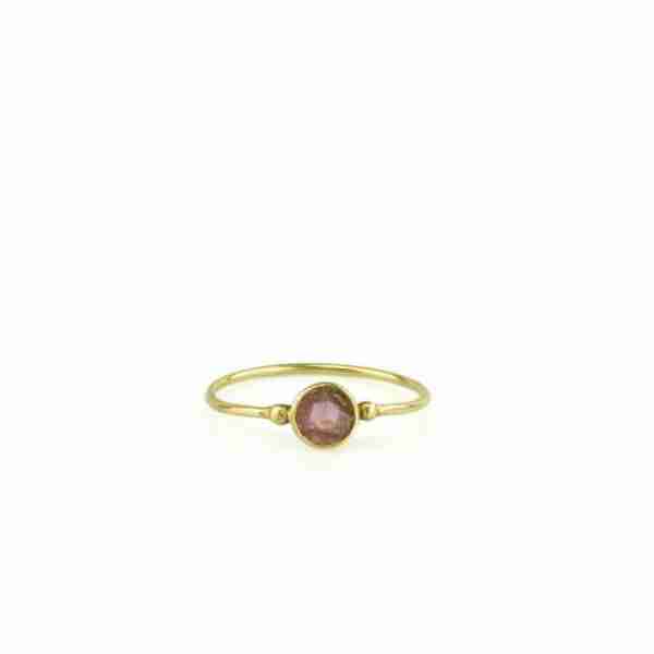 Anillo vintage con turmalina rosa