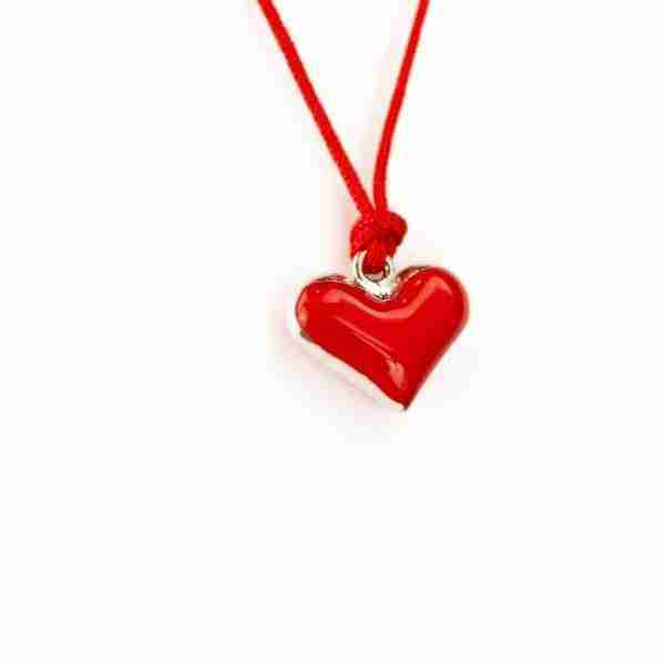 Colgante Corazón Rojo en plata