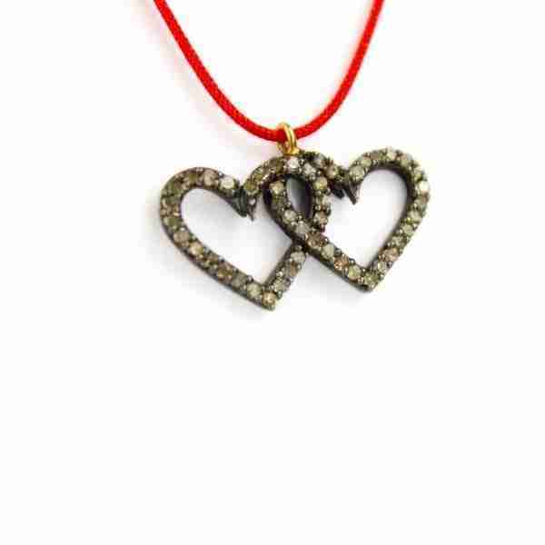 Colgante Dos Corazones Diamante