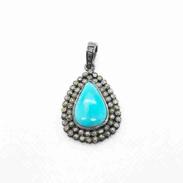 Colgante Turquesa y diamantes