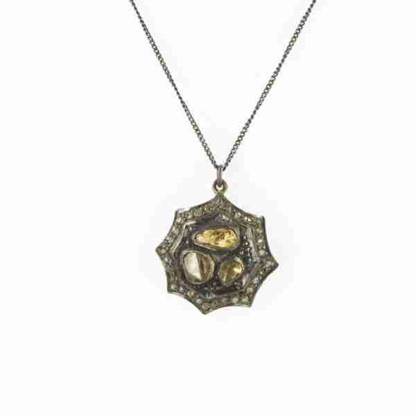 Colgante Victoriano tres diamantes