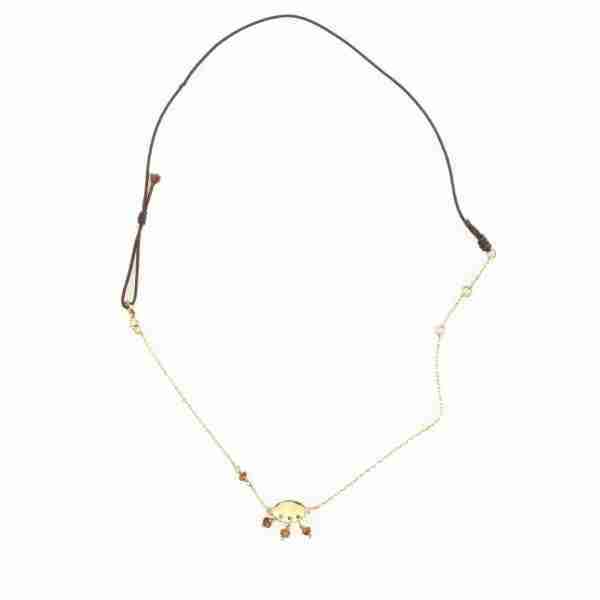 Collar Chapa con piedras de granate