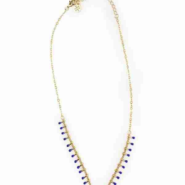 Collar Gotas de Circonita azul