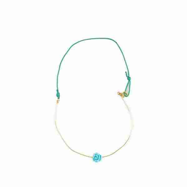 Collar Rosa color turquesa