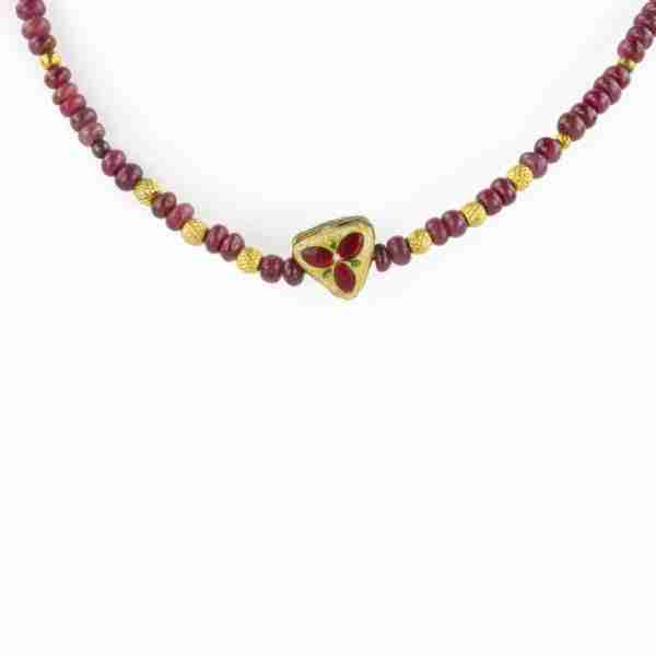 Collar Rubí kundan reversible