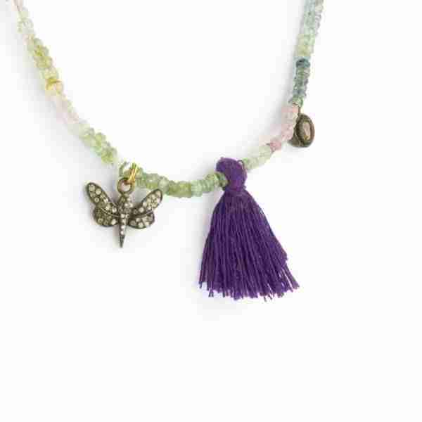 Collar turmalinas - libélula