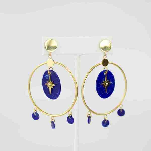Pendientes aros lapislazuli