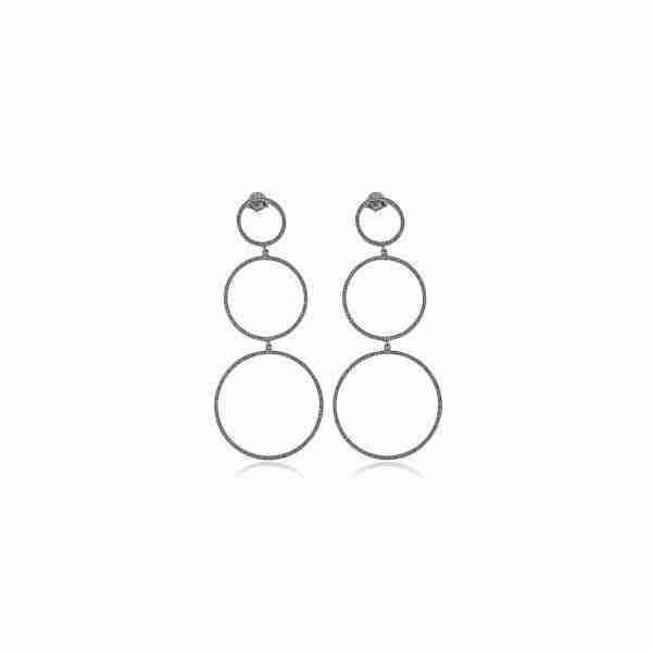 Pendientes de aros -Plata y Diamantes