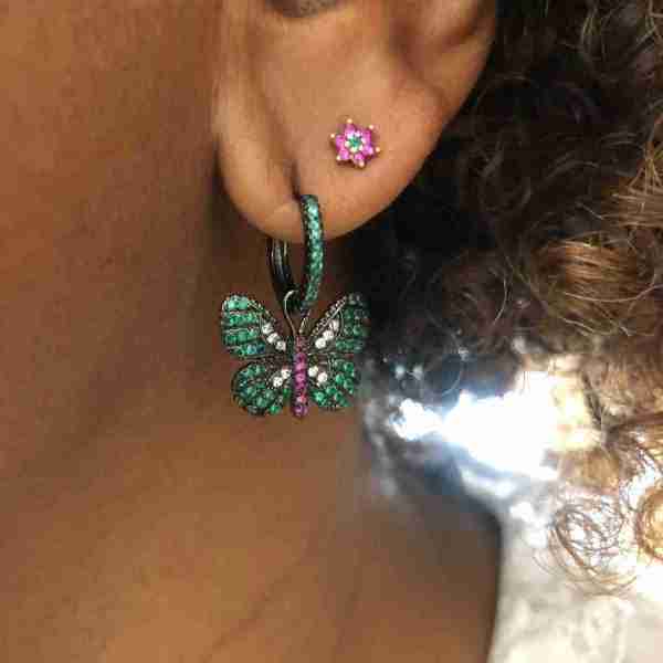MECOLLECTION - Pendientes de mariposa con circonitas