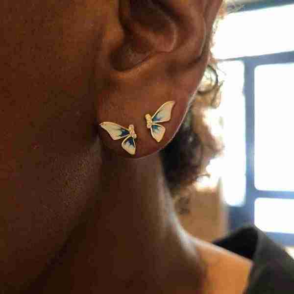 MECOLLECTION - Pendientes Mariposa Azul