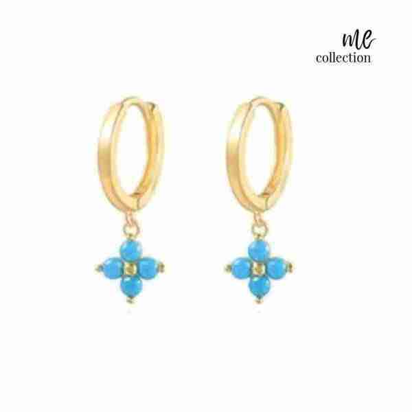Pendientes mini con circonitas azules