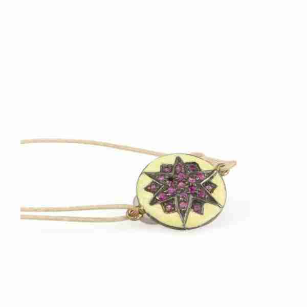 Pulsera chapa esmaltada-rubí