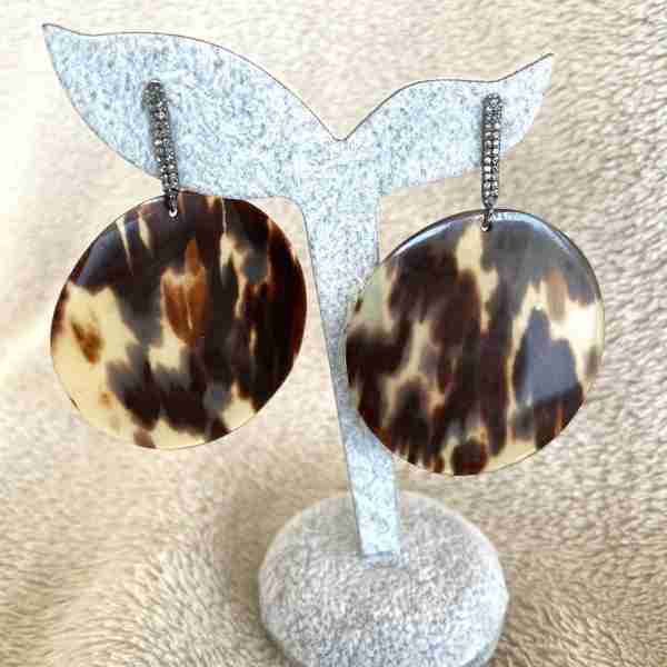 Pendientes de carey y diamante