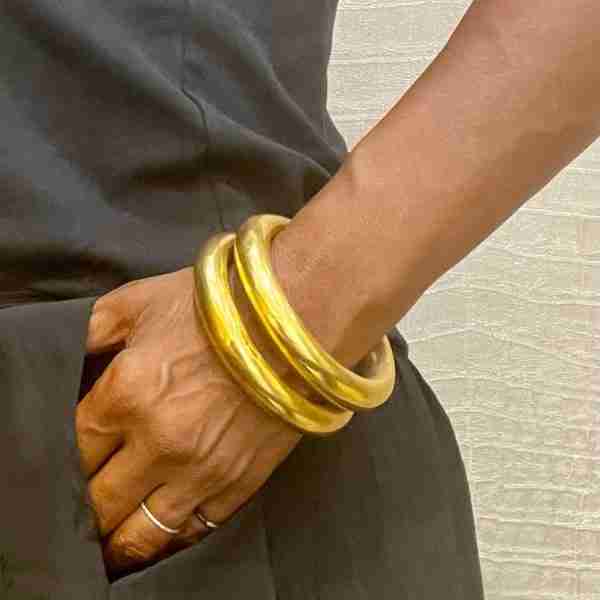 Pulseras XL doradas