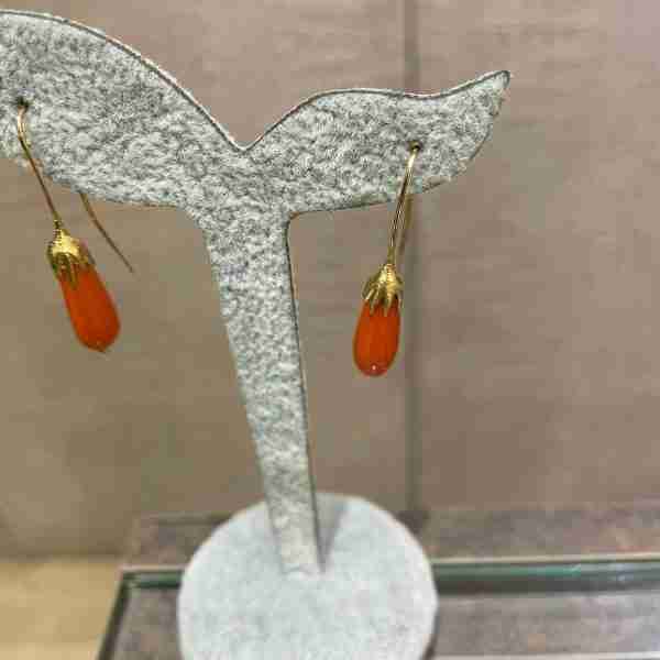 Pendientes de Coral y oro de 18k