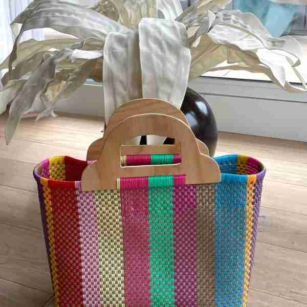 Bolso grande tejido modelo GRAN MADERA
